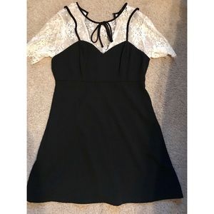 Black dress with white lace
